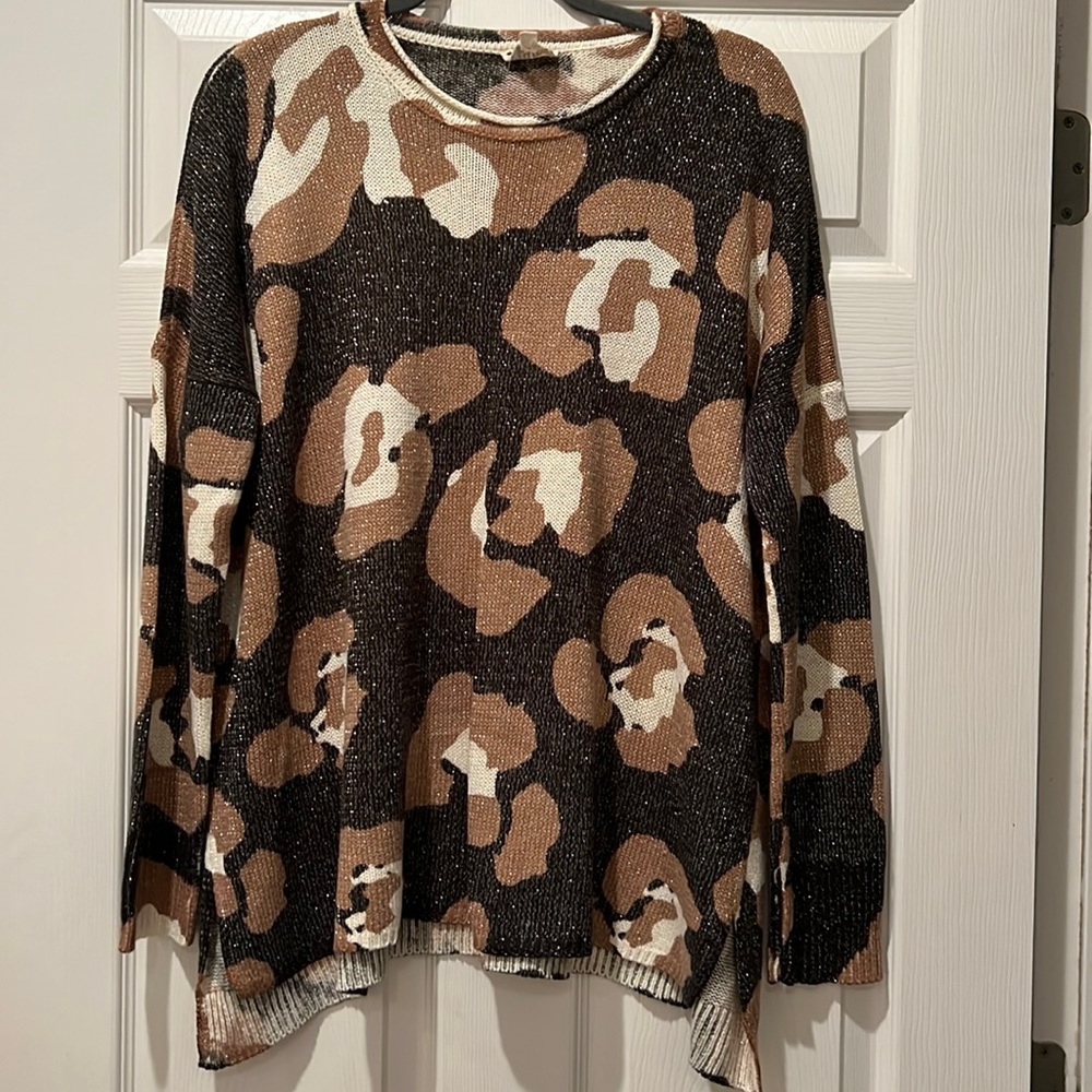 Show Me Your Mumu leopard print bonfire sweater M